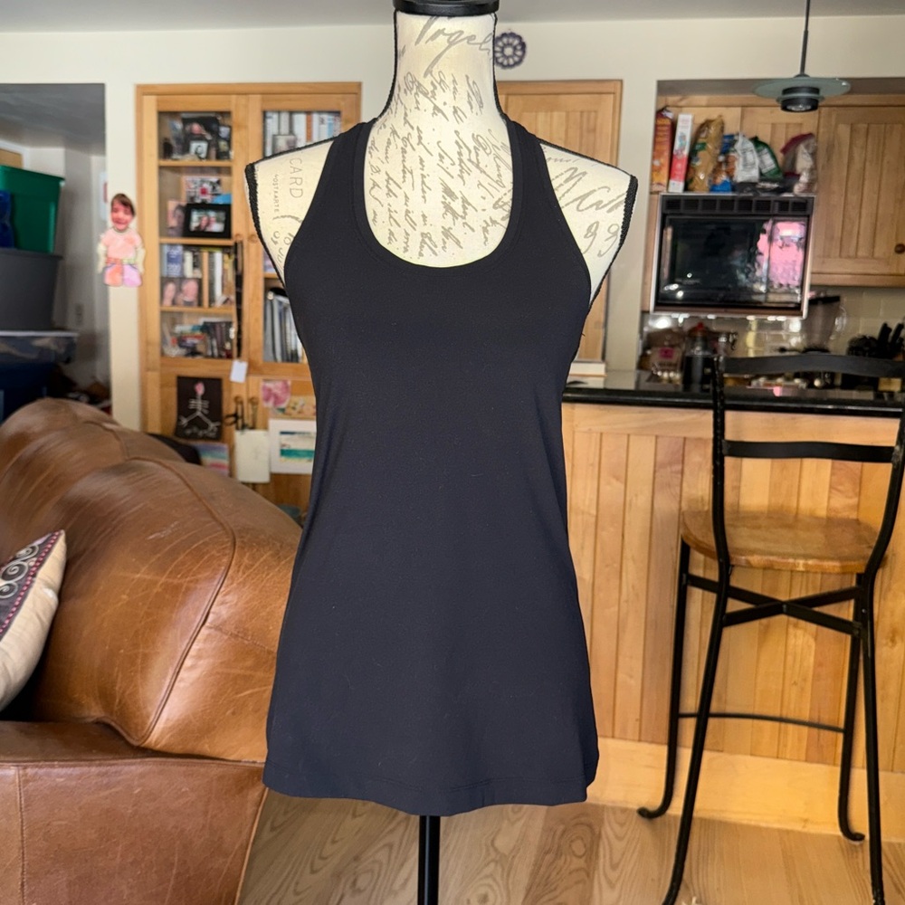 Lululemon Athletic Solid Black Racerback Tank Top… - image 1
